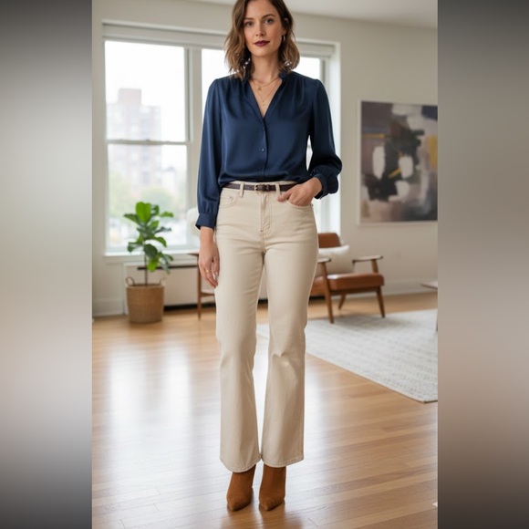 PacSun Denim - PacSun Womens 26 High Rise Boot Cut Beige Denim Pants